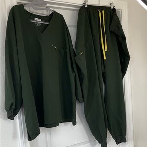 Dolan Scrubs Dark Olive Green Alpine 3/4 Sleeve